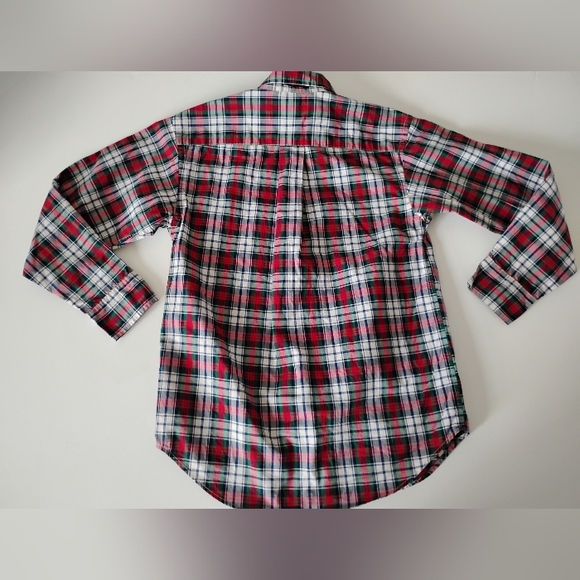 Ralph Lauren Button Down Poplin Red Shirt Plaid Classic Preppy Size Boys Small/8 - Picture 7 of 10